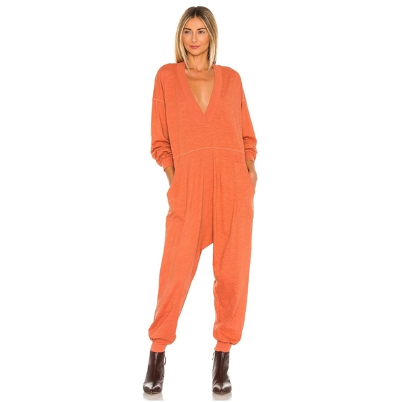 Free People Just Because Jumpsuit Onesie Sun Rust - Picture 5 of 9
